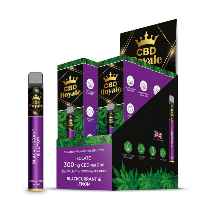 Blackcurrant Lemon is a mouth-watering blend that features bold dark notes of blackcurrant berries paired with refreshing zingy lemon - CBD Royal Vape Bar