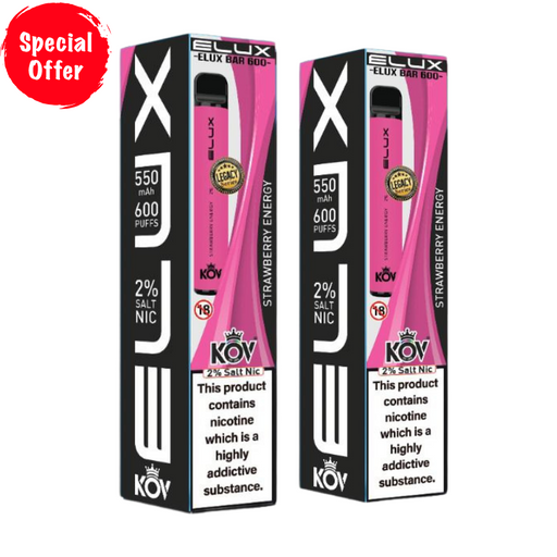 Elux KOV Bar Legacy Range Disposable Vape UK 20MG  Strawberry Energy - Buy Any 2 For £8