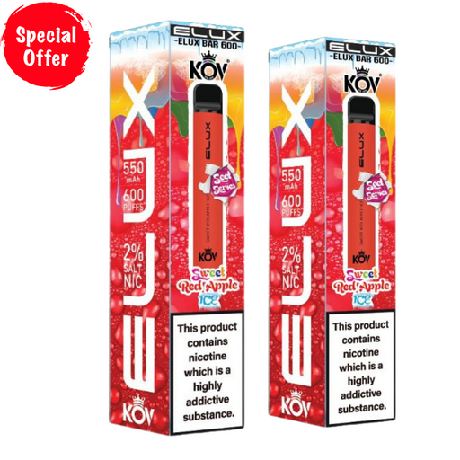 Sweet Red Apple Ice By Elux Bar Disposable Vape - Buy 2 For £8