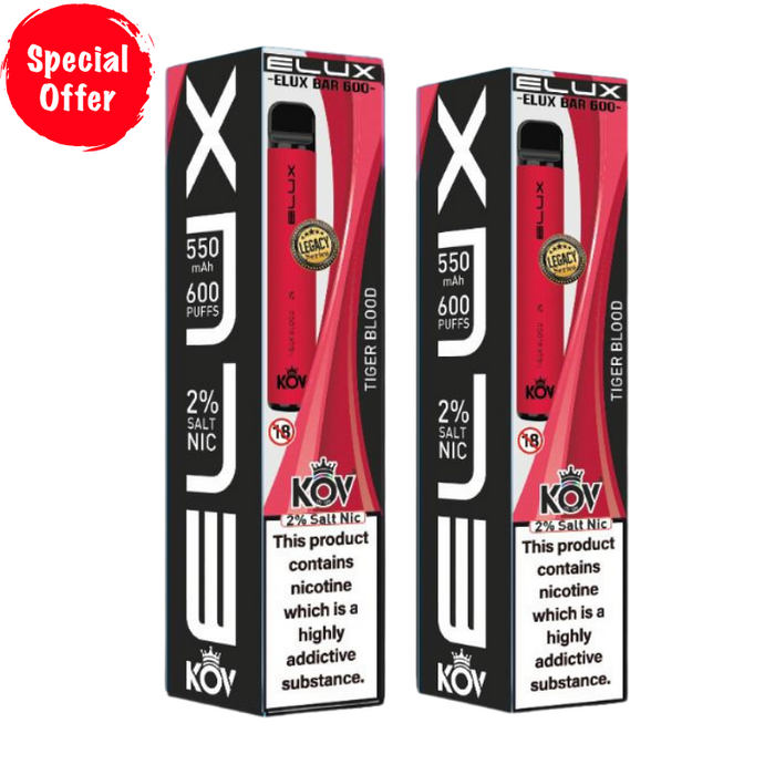 Tiger Blood - Elux KOV Bar Legacy Range Disposable Vape UK 20MG - Buy Any 2 For £8