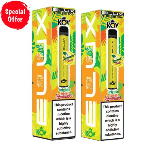 Original Sweet Lemonade - Elux KOV Bar Lemonade Range Disposable Vape UK 20MG - Buy Any 2 For £8