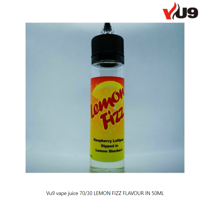 Vu9 vape juice  70/30 LEMON FIZZ FLAVOUR IN 50ML