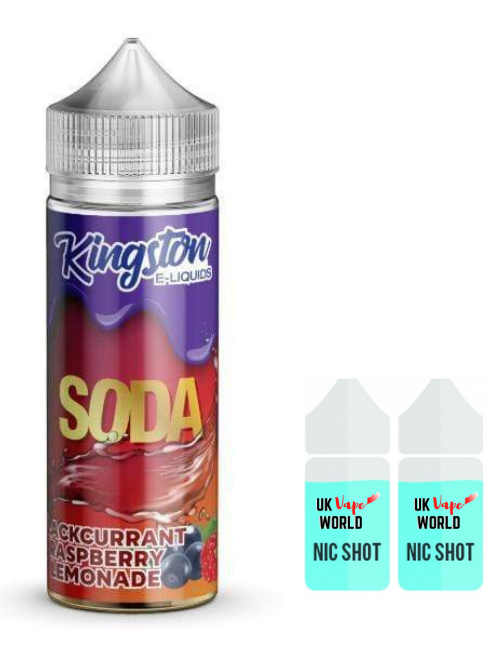 Kingston Soda Blackcurrant Raspberry Lemonade 100ml Shortfill With 2 Nicotine Shots | UK Vape World