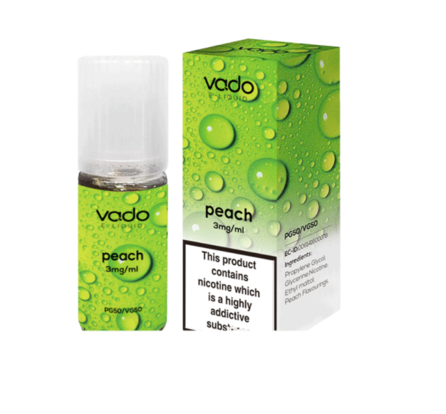 Vado E-Liquid Peach Flavour 100ML (10 X 10ML = 100ML) 50/50 VG PG